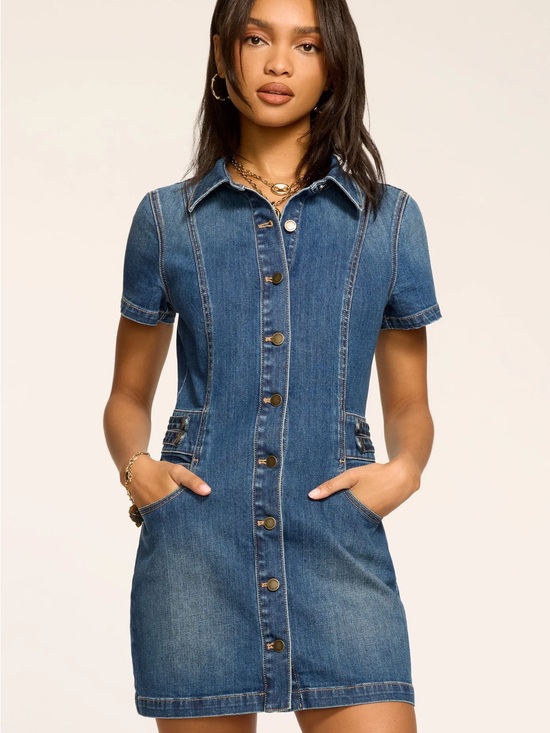 Ramy Brook Dresses & Skirts - Ramy Brook Light Blue Denim Button Dress